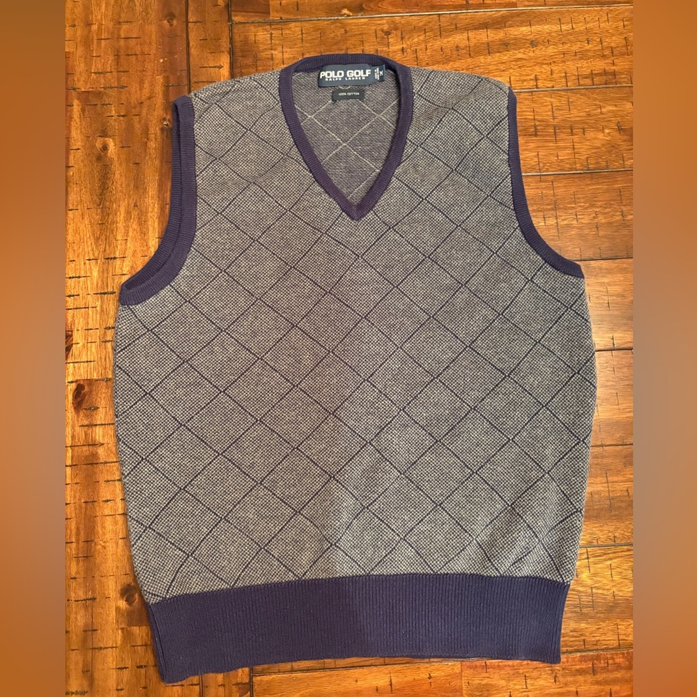 Ralph Lauren Polo Golf Sweater Vest - Medium - 100% Cotton